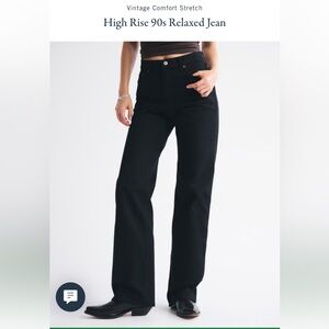 Abercrombie & Fitch Black High Rise 90s Relaxed Jean